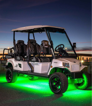 golf cart with neon lights, golf cart fixers, mobile golf cart repair