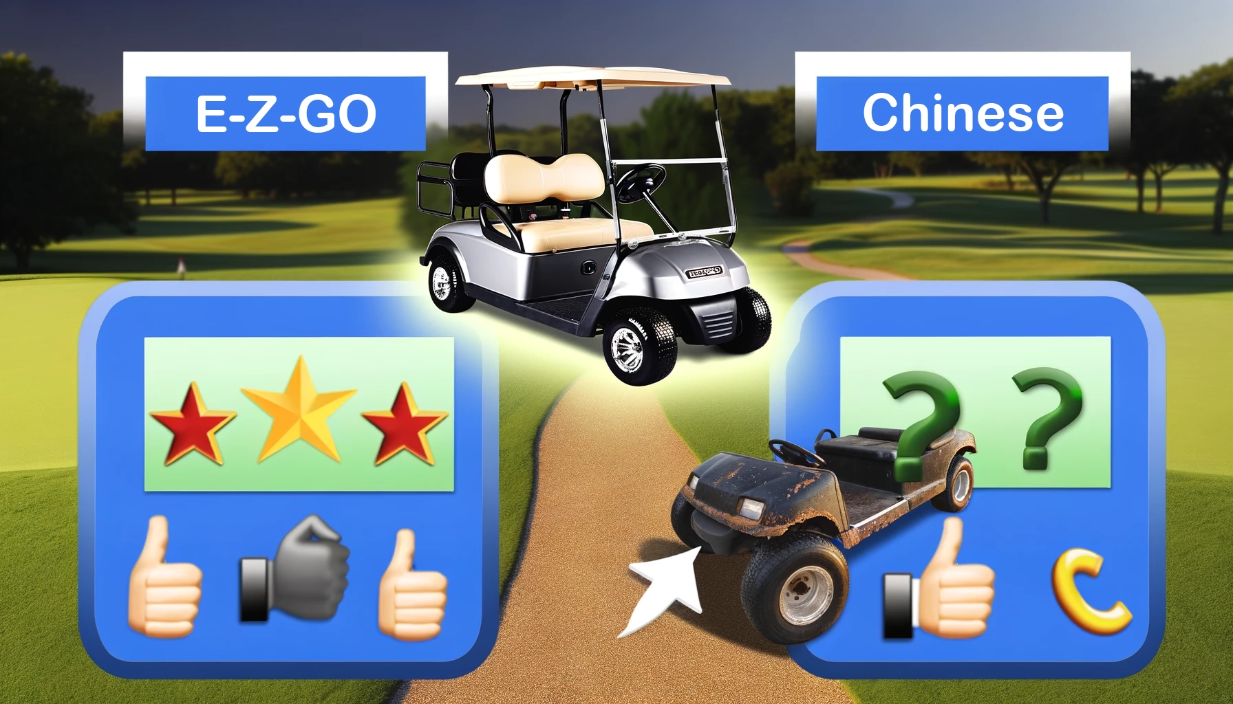 EZGO, Yamaha, and Club Car generally offer better long-term value.