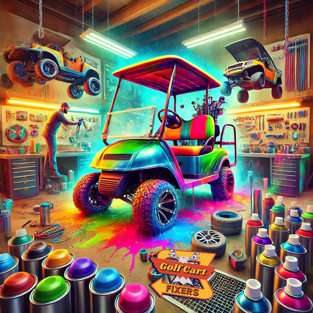 We install golf cart paint jobs in Briny Breezes, Palm Beach County, Florida